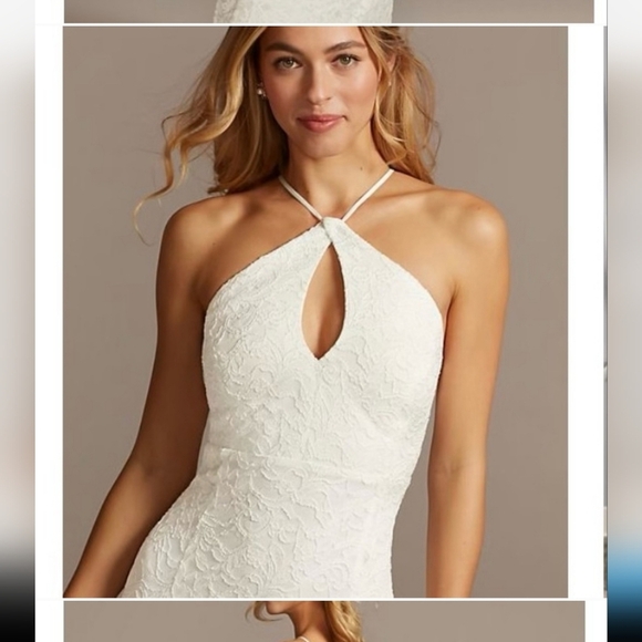 Elegant White Halter Dress - Picture 2 of 5